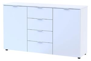 Komoda s dvířky a 4 zásuvkami Ron 5 140 cm Bílá