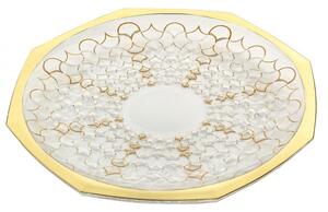 KŘISTÁLOVÝ PODNOS BOHEMIA PRESTIGE ARABESQUE GOLD 300MM