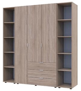 Skříň třídveřová se 2 regály Gelar 192.6 cm Dub sonoma