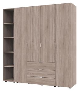 Skříň čtyřdveřová s regálem Gelar 193.2 cm Dub sonoma