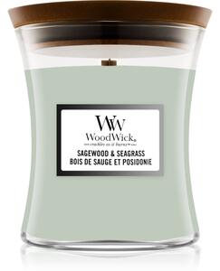 Woodwick Sagewood & Seagrass vonná svíčka 275 g