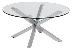 Konferenční stolek LUCA 82 cm čirá/stříbrná