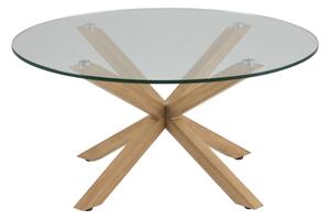 Konferenční stolek LUCA 82 cm čirá/dub