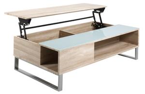 Konferenční stolek se zvedací deskou ENZO 110x60 cm bílá/dub sonoma