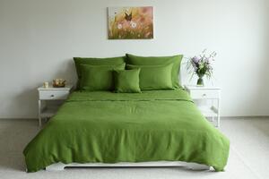 Nelly Francouzský lněný povlak na přikrývku - kapradí Rozměr: 200/200 CM Knoflík