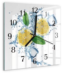 Skleněné hodiny na stěnu Citronová zskc-30x30-00183543
