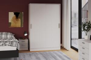 Bílá skříň s posuvnými dveřmi SURREY