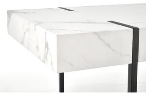 Konferenční stolek BLONCO bílý mramor/černá