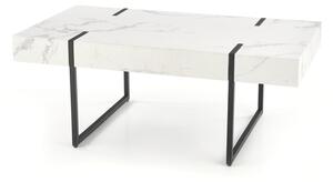 Konferenční stolek BLONCO bílý mramor/černá