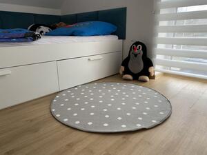 Dětský koberec Puntík šedý Kruh Ø 67 cm