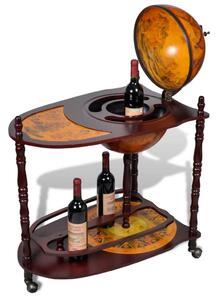 Globus bar stojan na víno | dřevěný volně stojící