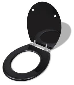 WC sedátka s funkcí pomalého sklápění - MDF - 2 ks | černá