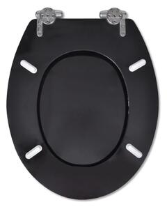 WC sedátka s funkcí pomalého sklápění - MDF - 2 ks | černá