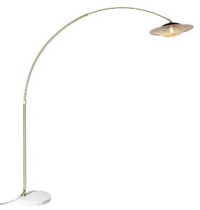 Moderní oblouková lampa bílá orientální stínidlo s bambusem 50 cm - XXL Rina