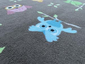 Vopi | Dětský koberec Sovička 5251 hnědá - 95 x 200 cm