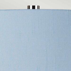 Textilní stolní lampa Isla leštěný nikl/modrá