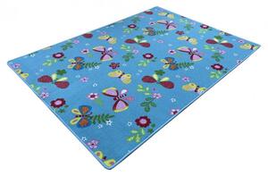 Vopi | Dětský koberec Motýlek 5271 modrý - 60 x 60 cm