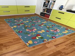 Vopi | Dětský koberec Motýlek 5271 modrý - 140 x 200 cm