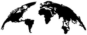 Wallexpert Dekorativní kovový nástěnný doplněk World Map Large, Černá