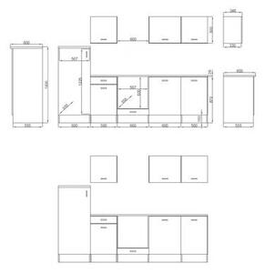 KUCHYŇSKÝ BLOK BEZ SPOTŘEBIČŮ 280 cm Respekta - Online Only kuchyňské linky, Online Only