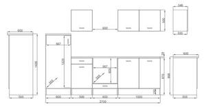 KUCHYŇSKÝ BLOK BEZ SPOTŘEBIČŮ 270 cm Respekta - Online Only kuchyňské linky, Online Only