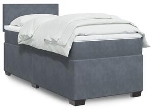 Box spring postel s matrací tmavě šedá 80 x 200 cm samet 3286157