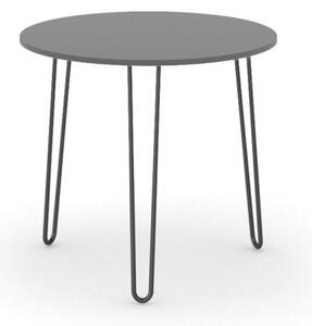 Kulatý jídelní stůl SPIDER, průměr 800 mm, černá podnož, deska grafitová