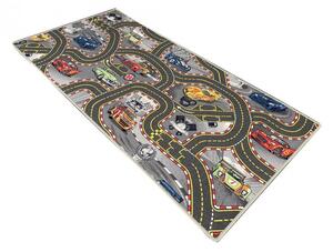 Vopi | Dětský koberec The World od Cars 97 šedý - 100 x 150 cm