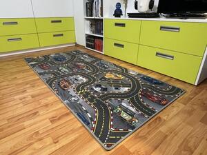 Vopi | Dětský koberec The World od Cars 97 šedý - 120 x 170 cm