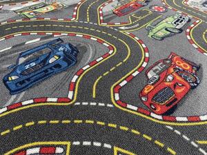 Vopi | Dětský koberec The World od Cars 97 šedý - 100 x 150 cm