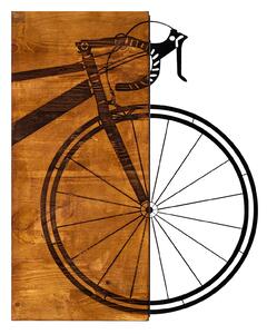 Wallexpert Dekorativní nástěnný dřevěný doplněk Bisiklet, Ořech, Černá