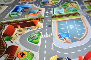 Vopi | Dětský kusový koberec město / letiště 3D - 11220, vícebarevný