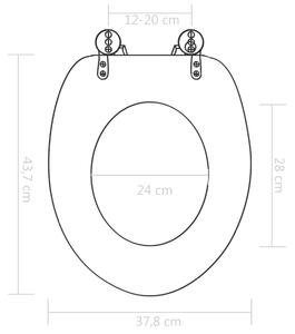 WC sedátko s funkcí pomalého sklápění 2 ks - MDF | motiv oblázků