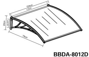 Hliníkový vchodový přístřešek BestBerg BBDA-8012D / 120 x 80 cm / černá