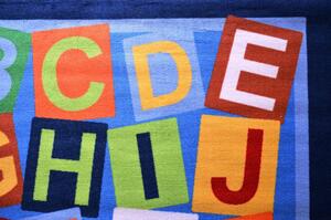 Vopi | Dětský koberec Abeceda - Abeceda 200x200 cm, modrý