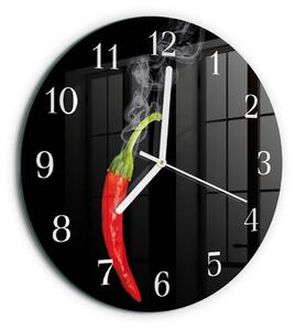 Skleněné hodiny na stěnu Chilli paprička zsob-fi30-00092562