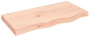 Nástěnná police 80x40x(2-6) cm neošetřené masivní dubové dřevo
