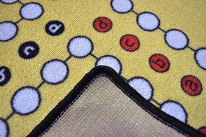Vopi | Dětský koberec Člověče nezlob se - 92x92 cm, modrožlutý