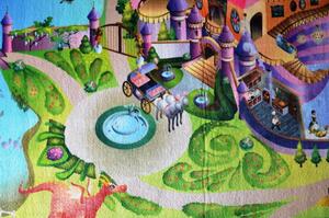Vopi | Dětský koberec Ultra Soft Zámek - 70 x 100 cm, modrozelený (88009)