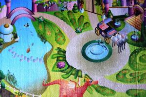 Vopi | Dětský koberec Ultra Soft Zámek - 70 x 100 cm, modrozelený (88009)