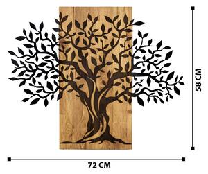 ASIR Dřevená dekorace na zeď STROM ŽIVOTA kov 72 cm