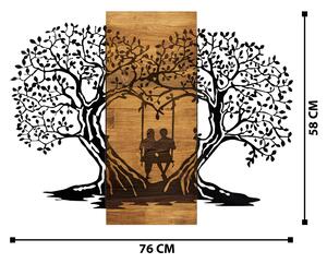 ASIR Nástěnná kovová dekorace STROMY 76 cm dřevo