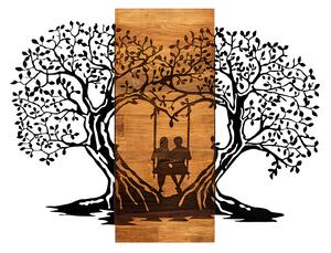 ASIR Nástěnná kovová dekorace STROMY 76 cm dřevo