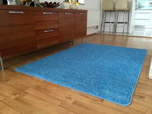 Vopi | Kusový koberec Color shaggy modrý - 1 m2 s obšitím