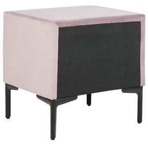Noční stolek sametový růžový SEZANNE