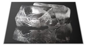 Skleněné prkénko ledové kostky na černém - 30x20cm