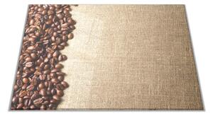 Skleněné prkénko režná tkanina a zrna kávy - 30x20cm