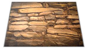 Skleněné prkénko hnědá zeď ze štípaného kamene - 30x20cm