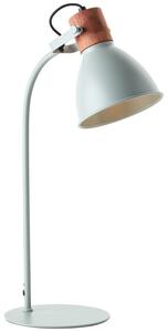 Brilliant 94555/63 ERENA - Industriální stolní lampa se dřevěným prvkem, pastelově zelená, 1 x E27, 52cm (Stolní lampička v industriálním stylu se dřevem)