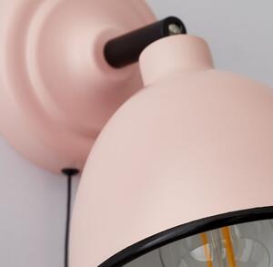 Brilliant 97002/17 TELIO - Nástěnná lampička v pastelově růžové barvě, tahový vypínač, 1 x E14 (Nástěnná lampička s tahovým vypínačem)